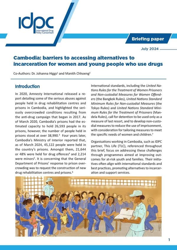 Cambodia: Barriers to accessing alternatives to incarceration for women and young people who use drugs